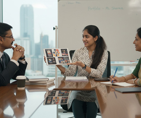 A scenic mountain lake with pine trees