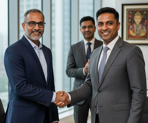A scenic mountain lake with pine trees